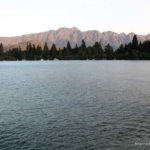 Sunset Across The Lake Against The Mountains